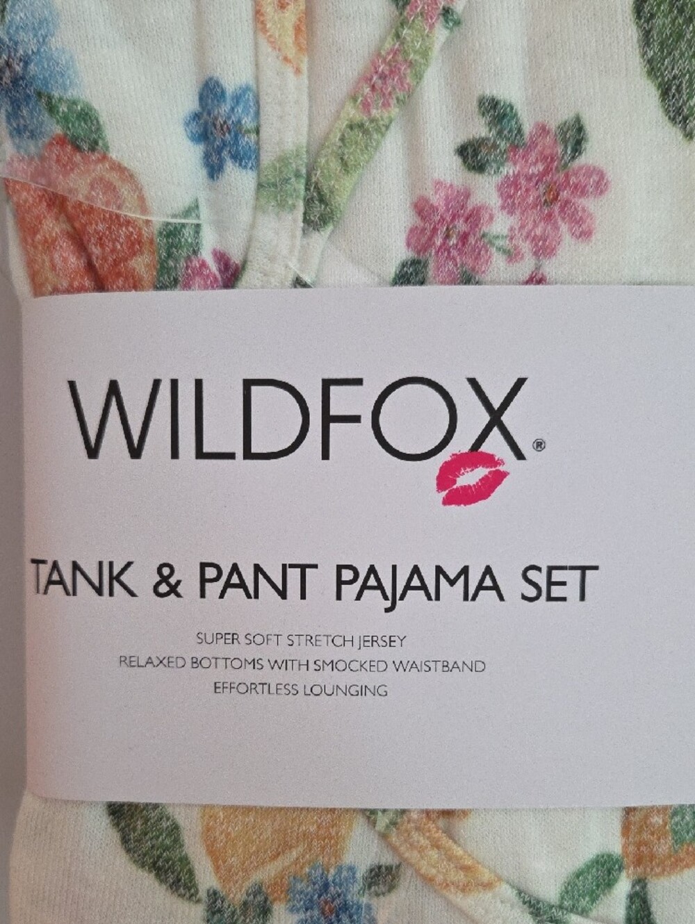 WILDFOX White Multi Floral & Citrus Tank and Pant Pajama Set NWT XL - Picture 2 of 6